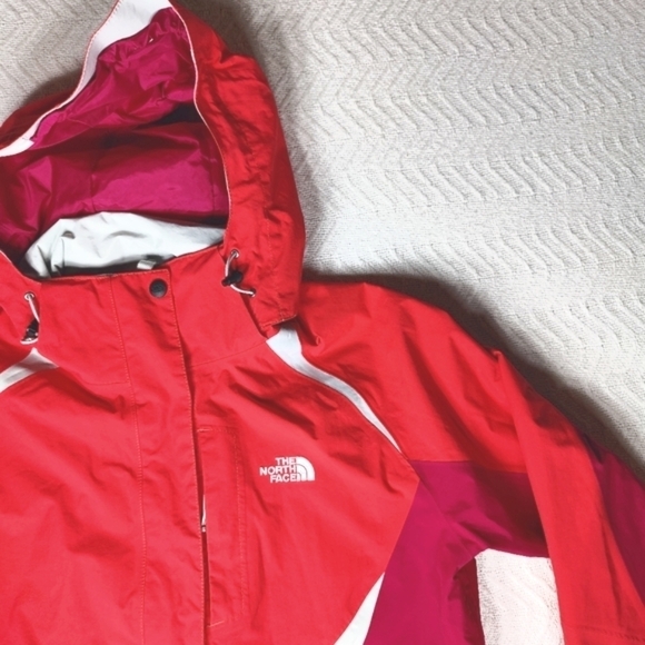 The North Face Boundary TriClimate Jacket Hood Outer Shell Women L Orange White - Picture 8 of 16